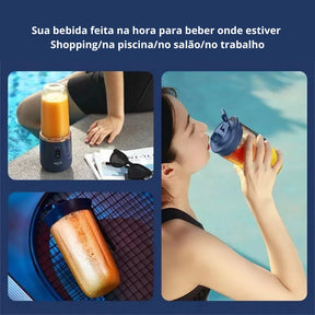 Mini Liquidificador Portátil prático e fácil de usar  - 400ml com 6 Lâminas 19% OFF