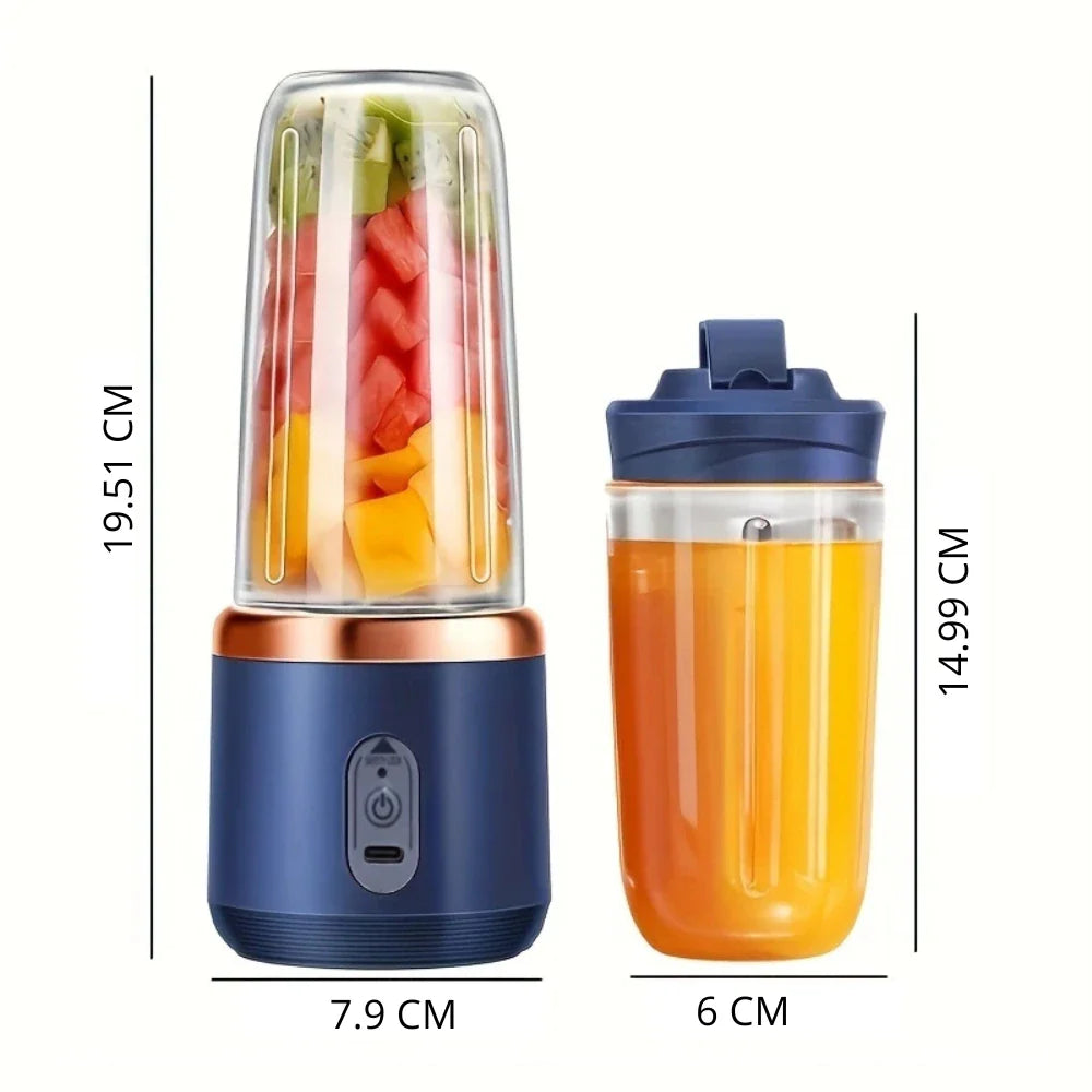 Mini Liquidificador Portátil prático e fácil de usar  - 400ml com 6 Lâminas 19% OFF