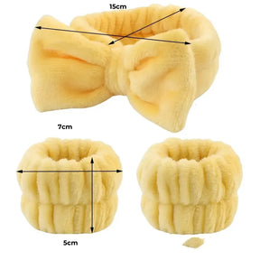 Conjunto Luxo de Faixa de Cabelo e Protetores de Pulsos