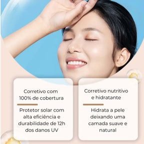 Corretivo Base Stick Coreano 2 em 1 – Cobertura Perfeita 100% e Natural