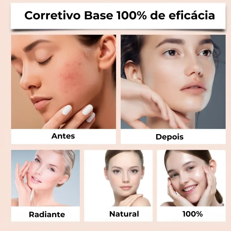 Corretivo Base Stick Coreano 2 em 1 – Cobertura Perfeita 100% e Natural