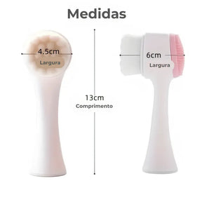 Escova Facial 2 em 1 - Limpeza Profunda e Esfoliação Suave