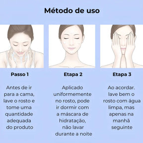 Hidratante Facial Coreano - Máscara Noturna de Colágeno - 30 Peças