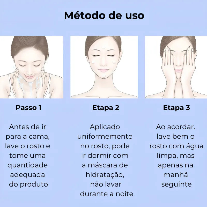 Hidratante Facial Coreano - Máscara Noturna de Colágeno - 30 Peças