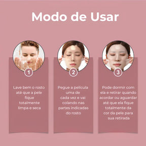 Máscara Facial de Biocolágeno - Hidratação e Clareamento Profundo