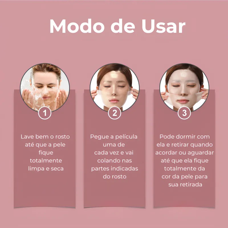 Máscara Facial de Biocolágeno - Hidratação e Clareamento Profundo