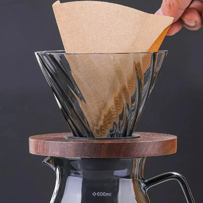 Bule de Café Vidro Borossilicato Coador de Café Hario V60 Lenogue