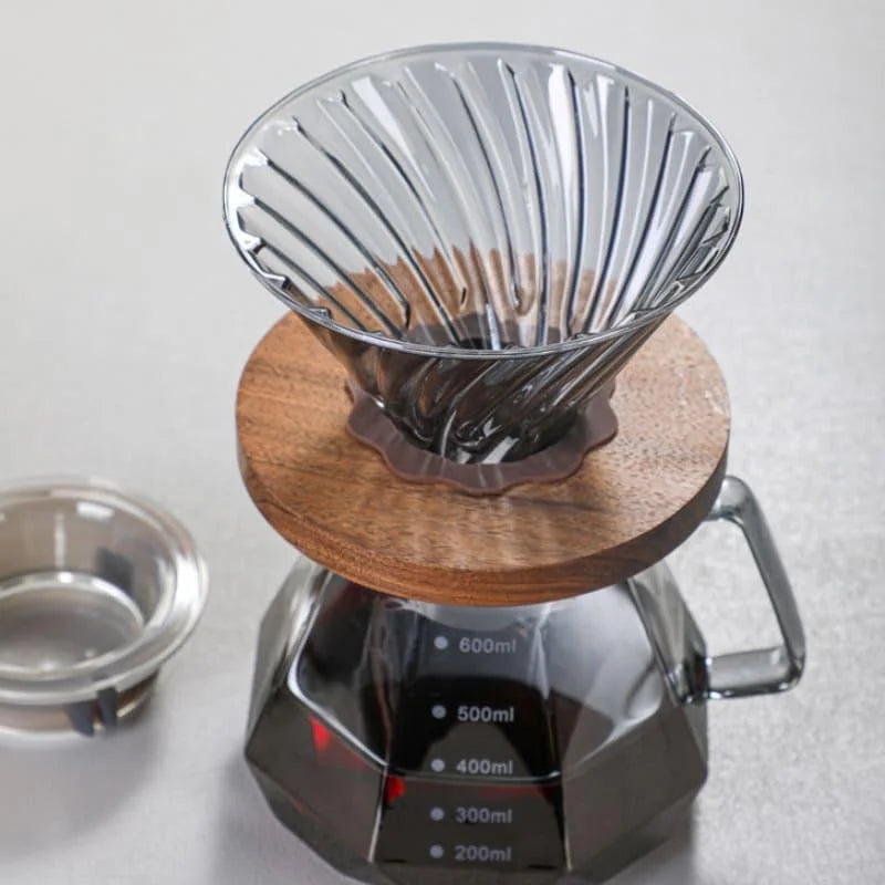 Bule de Café Vidro Borossilicato Coador de Café Hario V60 Lenogue