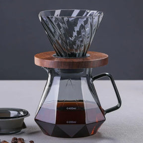 Bule de Café Vidro Borossilicato Coador de Café Hario V60 Lenogue