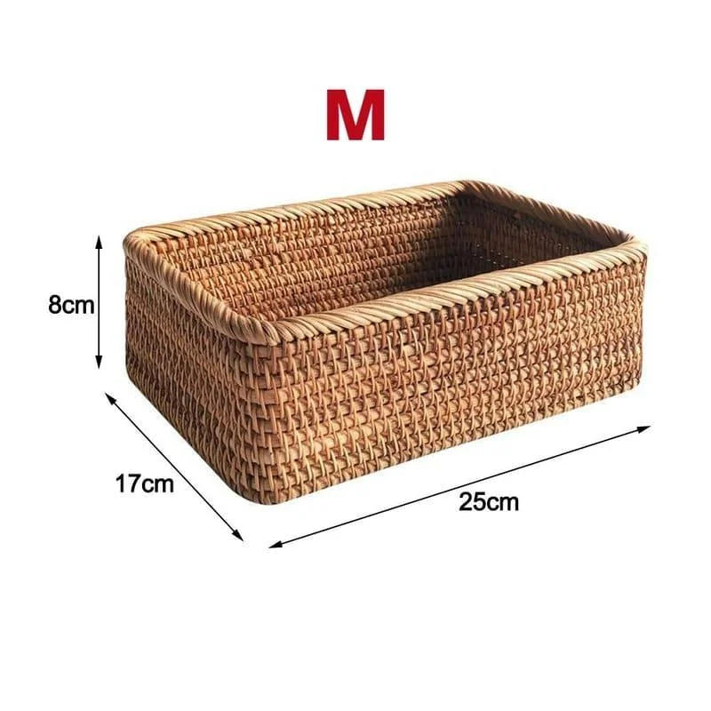 Cesto de Palha Rattan Feito à Mão Lenogue