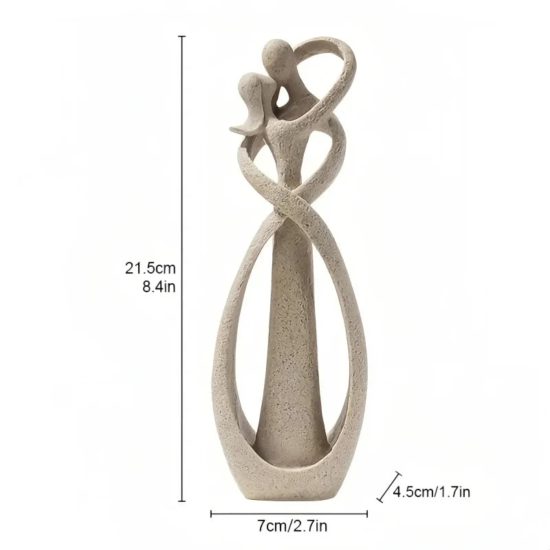 Escultura Abstrata Casal Beijando em Resina para Decoração Lenogue