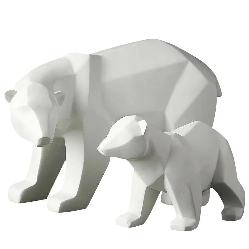 Estátua de Resina Moderna Urso Polar Geométrica Lenogue