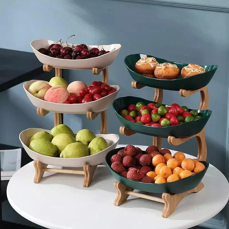 Fruteira de Mesa Cesta de Fruta Bambu Lenogue