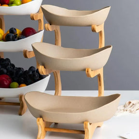 Fruteira de Mesa Cesta de Fruta Bambu Lenogue