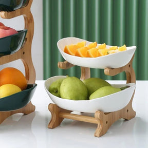 Fruteira de Mesa Cesta de Fruta Bambu Lenogue