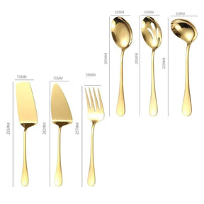 Kit Utensílios de Cozinha 6 Peças Inox Dourado Lenogue