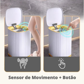 Lixeira para Banheiro e Cozinha Automática com Sensor Inteligente Lenogue