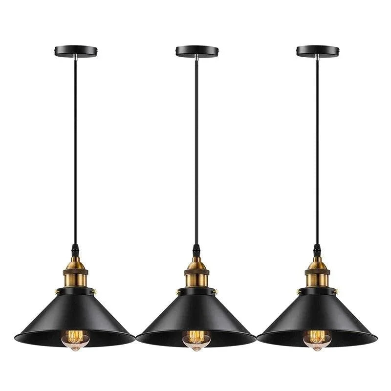 Luminárias Pendentes de Ferro Vintage Preto Estilo Nórdico Lenogue